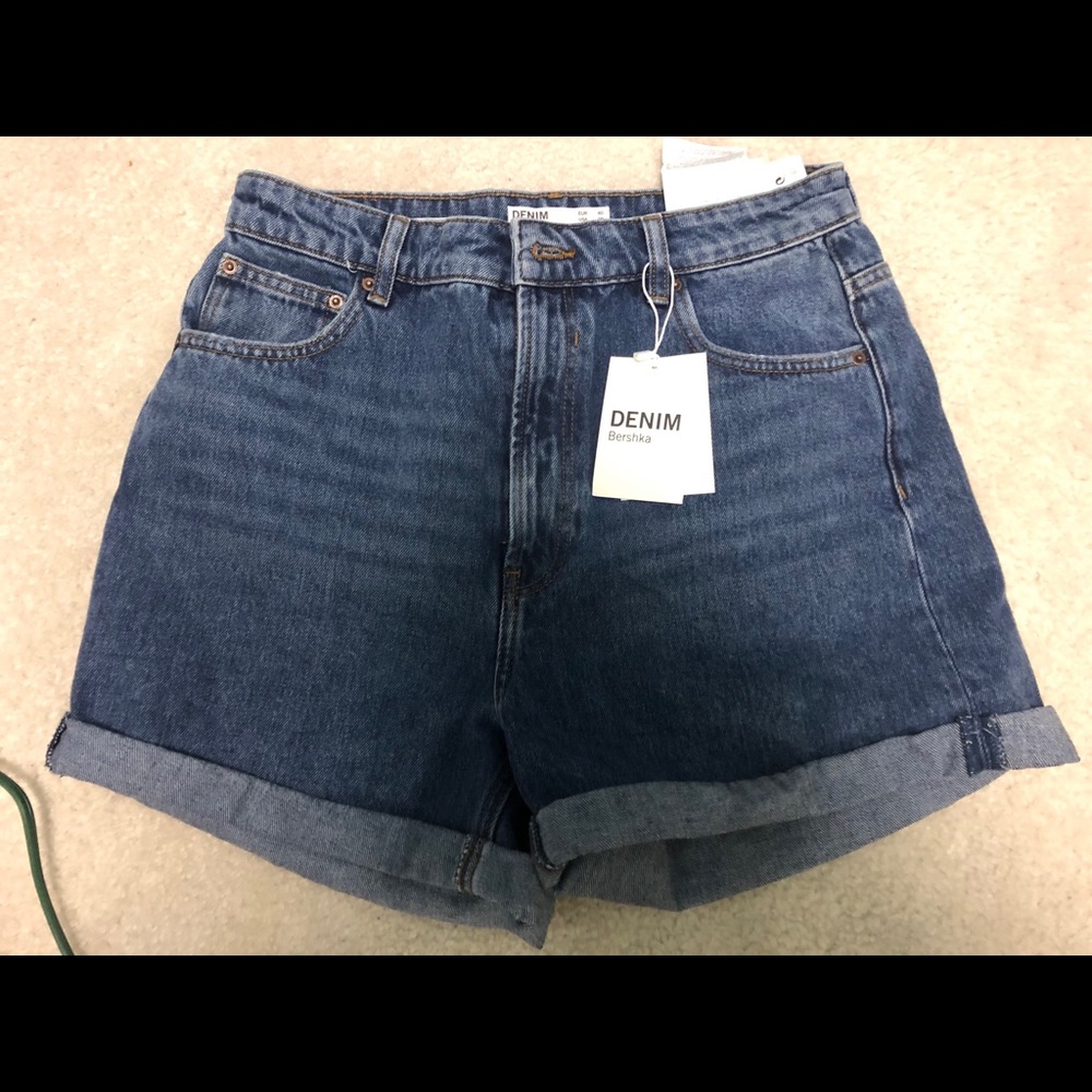 Bershka high rise jean shorts